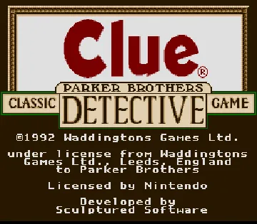 Clue (USA) screen shot title